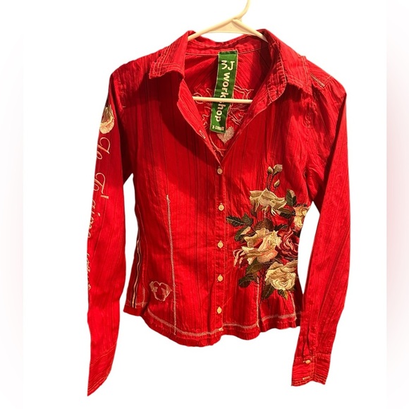 Johnny Was workshop embroidered shirt size XS - Picture 2 of 13